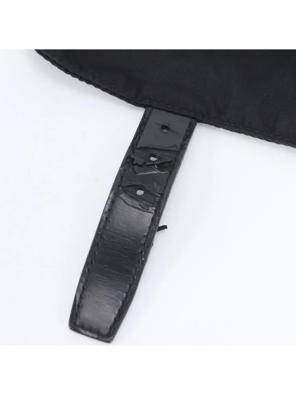 Prada Tessuto Nylon Triangle Logo Leather Shoulder Bag Crossbody Messenger Black